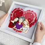 Mother Daughters Linked Together - Personalized Flower Shadow Box With LED Light