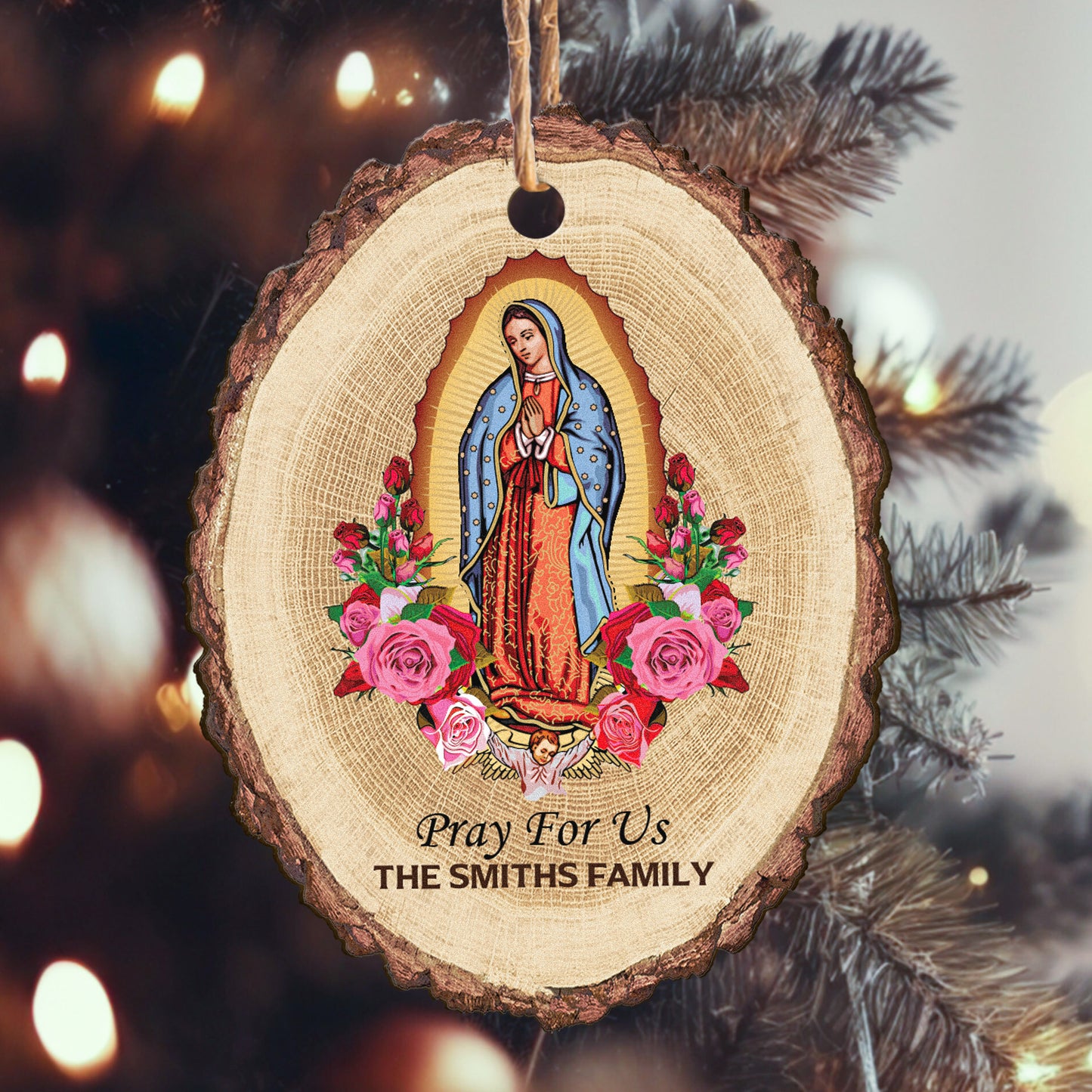 Mother Of Jesus Pray For Us - Personalized Wooden Ornament
