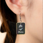 Mother Of Pearl Birthflower - Personalized Acrylic Earrings