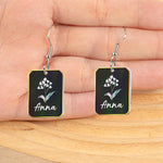 Mother Of Pearl Birthflower - Personalized Acrylic Earrings
