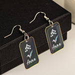Mother Of Pearl Birthflower - Personalized Acrylic Earrings