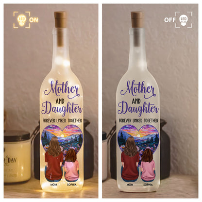 Mother & Children - Linked Together - Personalized Bottle Lamp