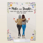 Mother & Daughter Best Friends Forever Floral Style - Personalized Acrylic Plaque