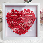 Mother & Daughter Forever Linked Together - Personalized Flower Shadow Box