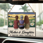 Mother & Daughter Forever Linked Together - Personalized Wood Sign