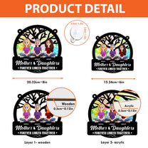 Mother & Daughter - Linked Together - Personalized Window Hanging Suncatcher Ornament
