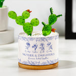 Mother & Daughters Forever Linked Together - Personalized Plant Pot With Glass Succulents