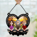 Mother & Daughters Forever Linked Together - Personalized Window Hanging Suncatcher Ornament