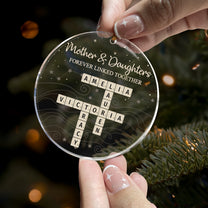 Mother & Daughters Forever Linked Together Scabble - Personalized Acrylic Ornament