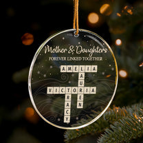 Mother & Daughters Forever Linked Together Scabble - Personalized Acrylic Ornament