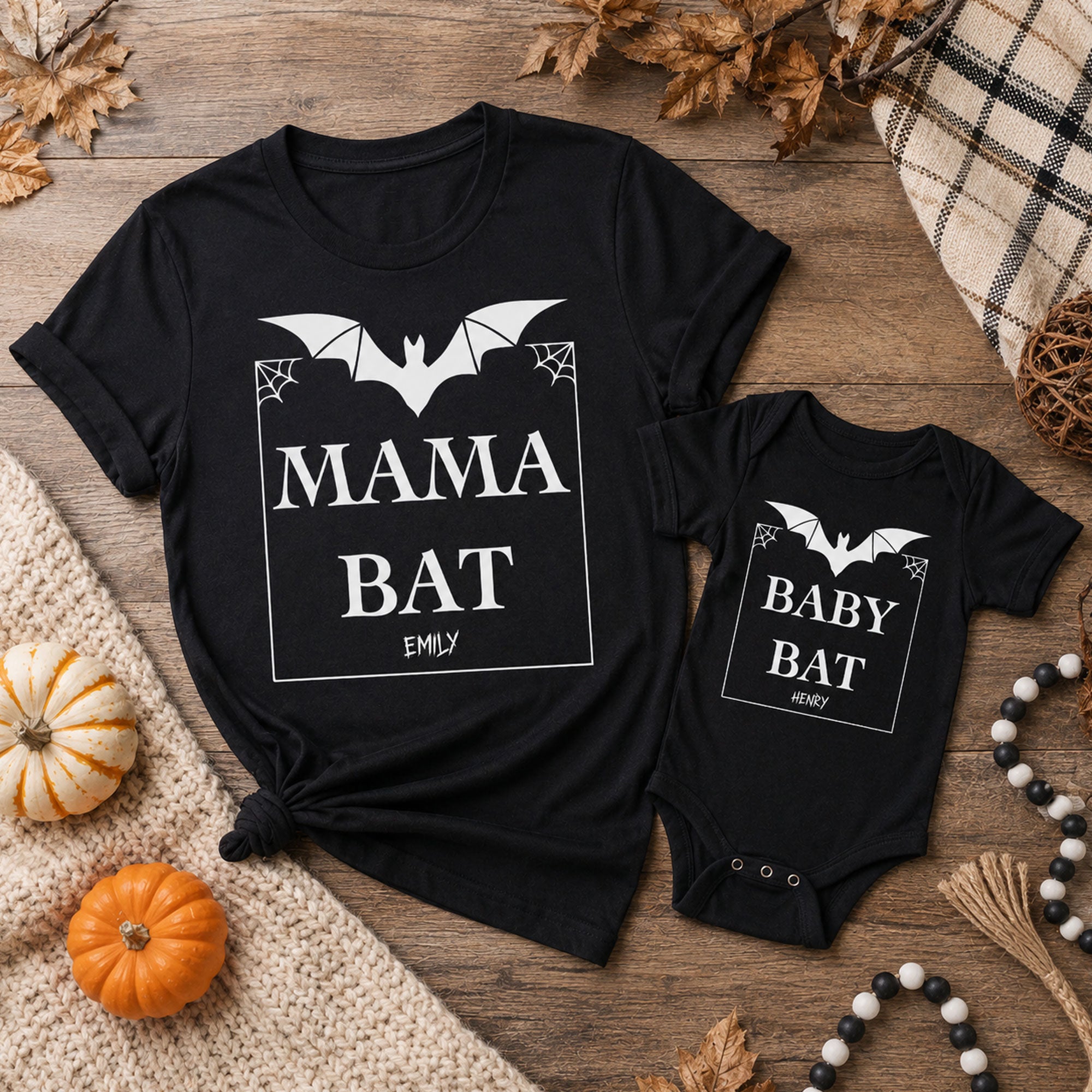 Mother-And-Daughter-Son-Matching-Outfits,-Baby-Halloween-Personalized-Shirt-2