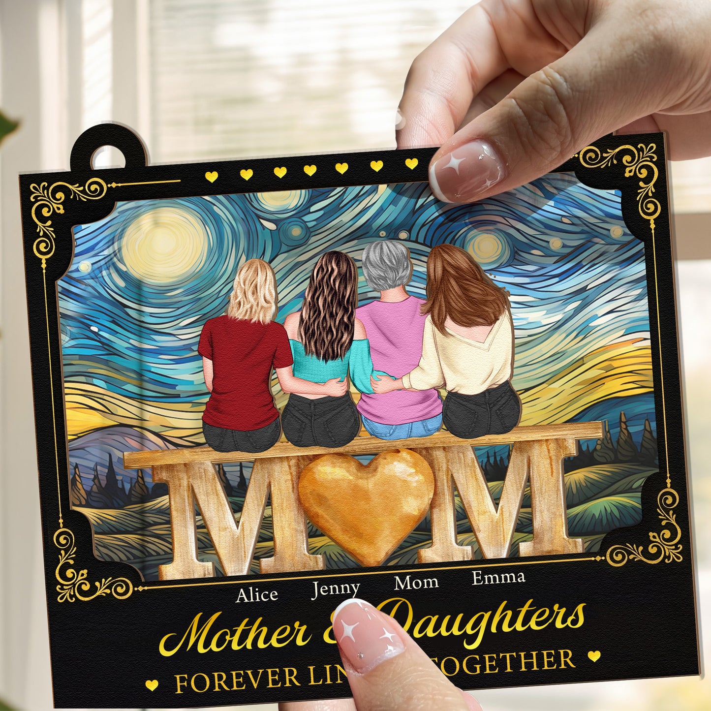 Mother-And-Daughters-Mothers-Day-Gift-For-Mom-Personalized-Window-Hanging-Suncatcher-2