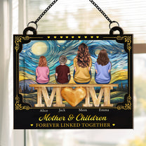 Mother-&-Children-Forever-Linked-Together-Gift-For-Mom-Wife-Personalized-Window-Hanging-Suncatcher-1
