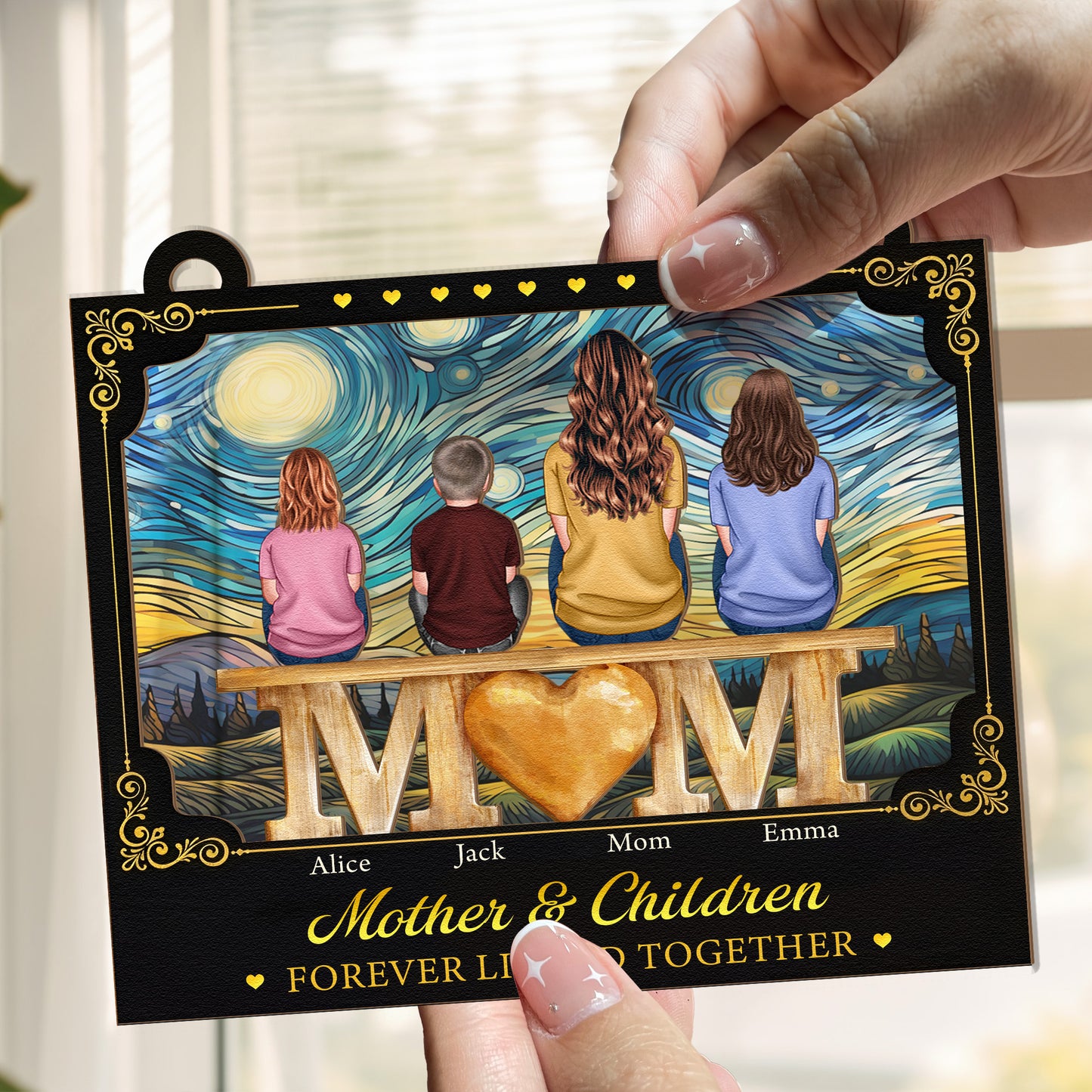 Mother-&-Children-Forever-Linked-Together-Gift-For-Mom-Wife-Personalized-Window-Hanging-Suncatcher-2