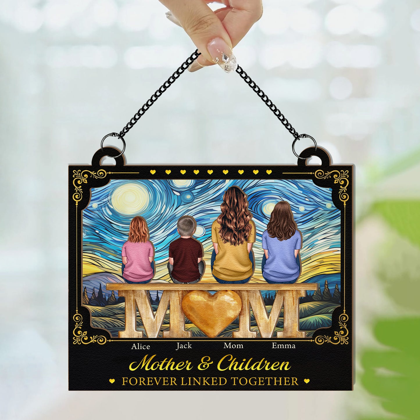 Mother-&-Children-Forever-Linked-Together-Gift-For-Mom-Wife-Personalized-Window-Hanging-Suncatcher-3