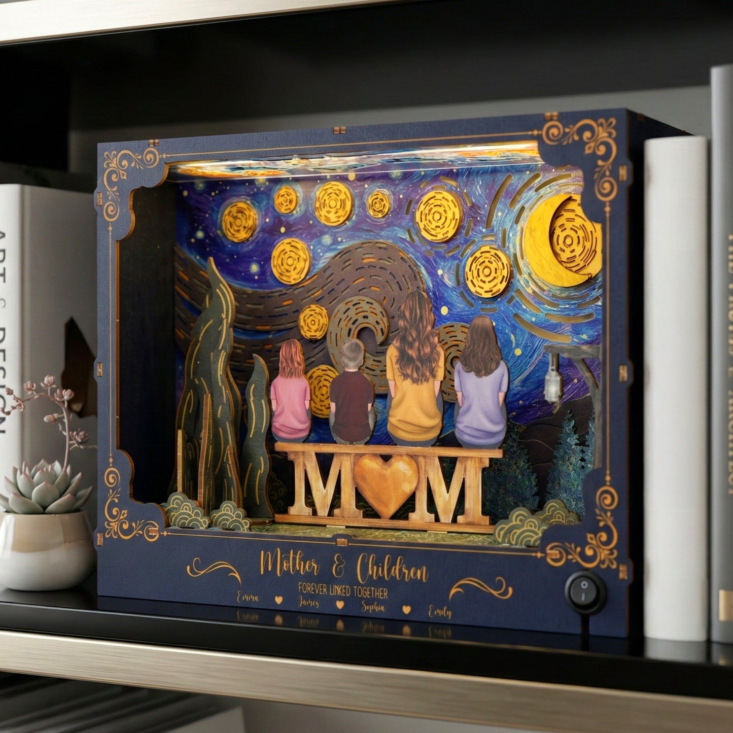 Mother-&-Children-Forever-Linked-Together-Mother'S-Day-Gift-Personalized-Diy-Book-Nook-Kit--2