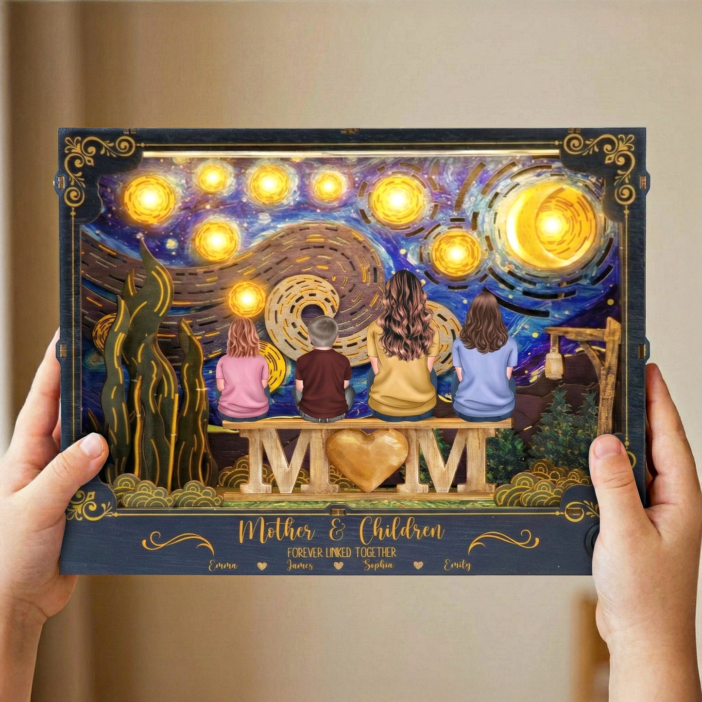 Mother-&-Children-Forever-Linked-Together-Mother'S-Day-Gift-Personalized-Diy-Book-Nook-Kit--3