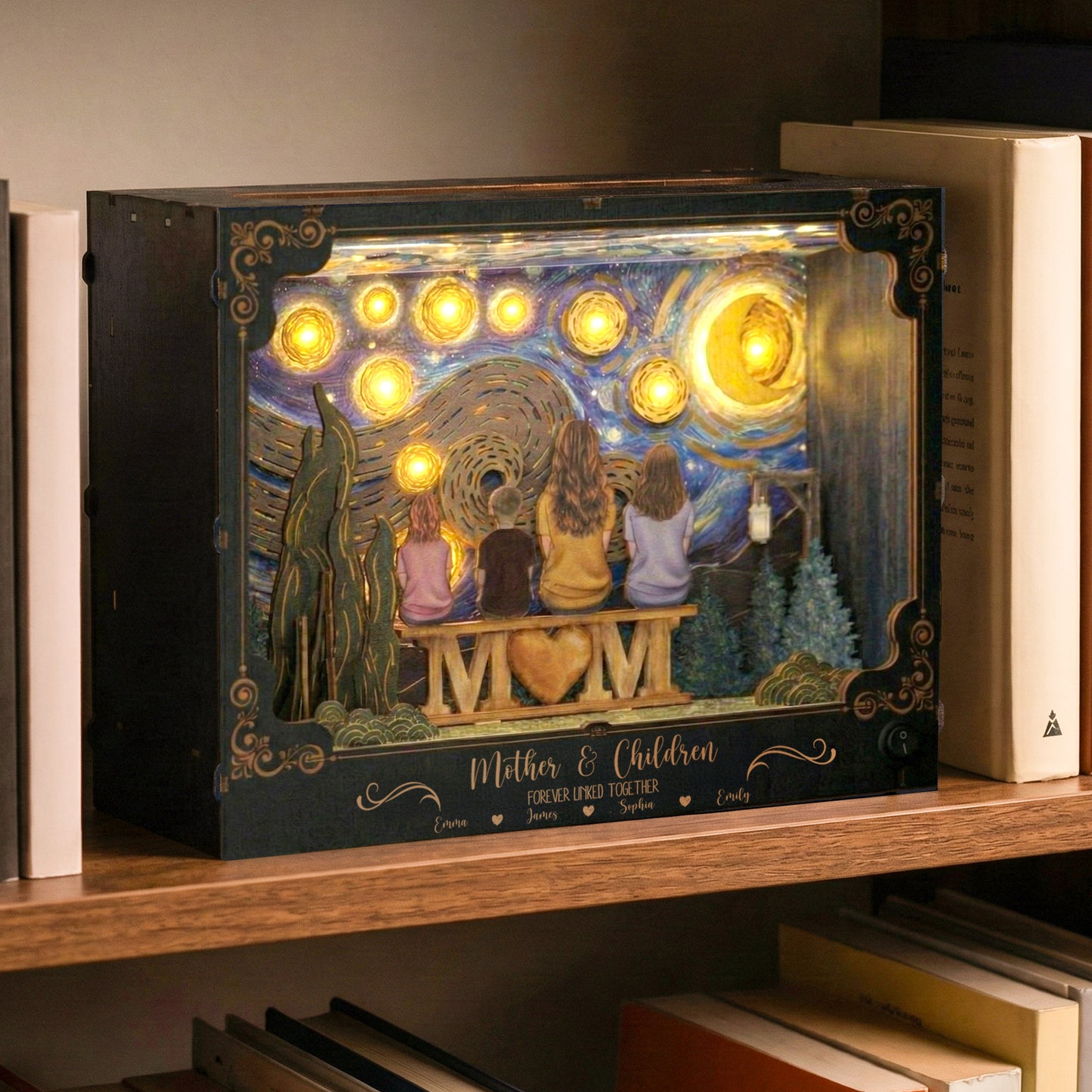 Mother-&-Children-Forever-Linked-Together-Mother'S-Day-Gift-Personalized-Diy-Book-Nook-Kit--5