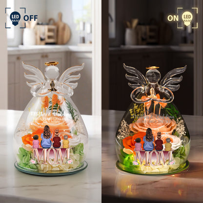 Mother-&-Children-Forever-Linked-Together-Personalized-Flower-In-Glass-Angel-Figurines-5