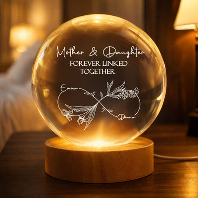 Mother & Daughter Forever Linked Together - Personalized Night Light