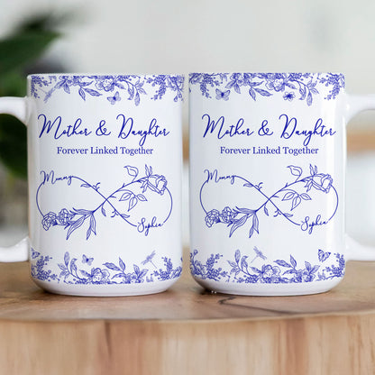 Mother-Daughter-Forever-Linked-Together-Toile-De-Jouy-Birth-Flower-Personalized-Mug-3