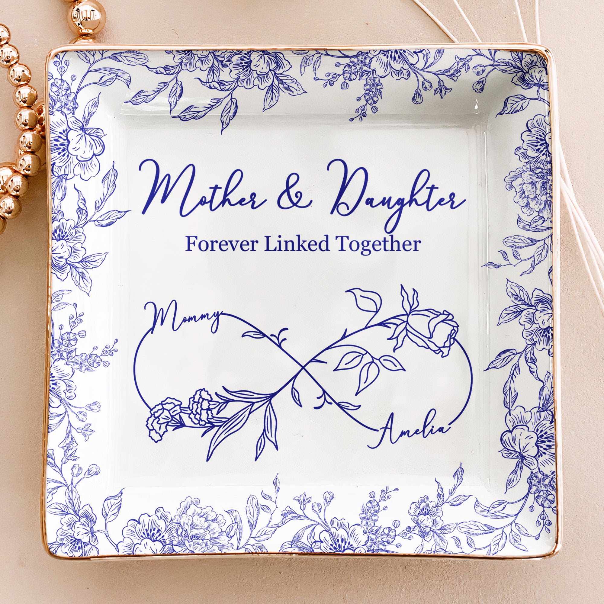 Mother-&-Daughter-Forever-Linked-Together-Toile-De-Jouy-Personalized-Jewelry-Dish-2