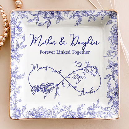Mother-&-Daughter-Forever-Linked-Together-Toile-De-Jouy-Personalized-Jewelry-Dish-2