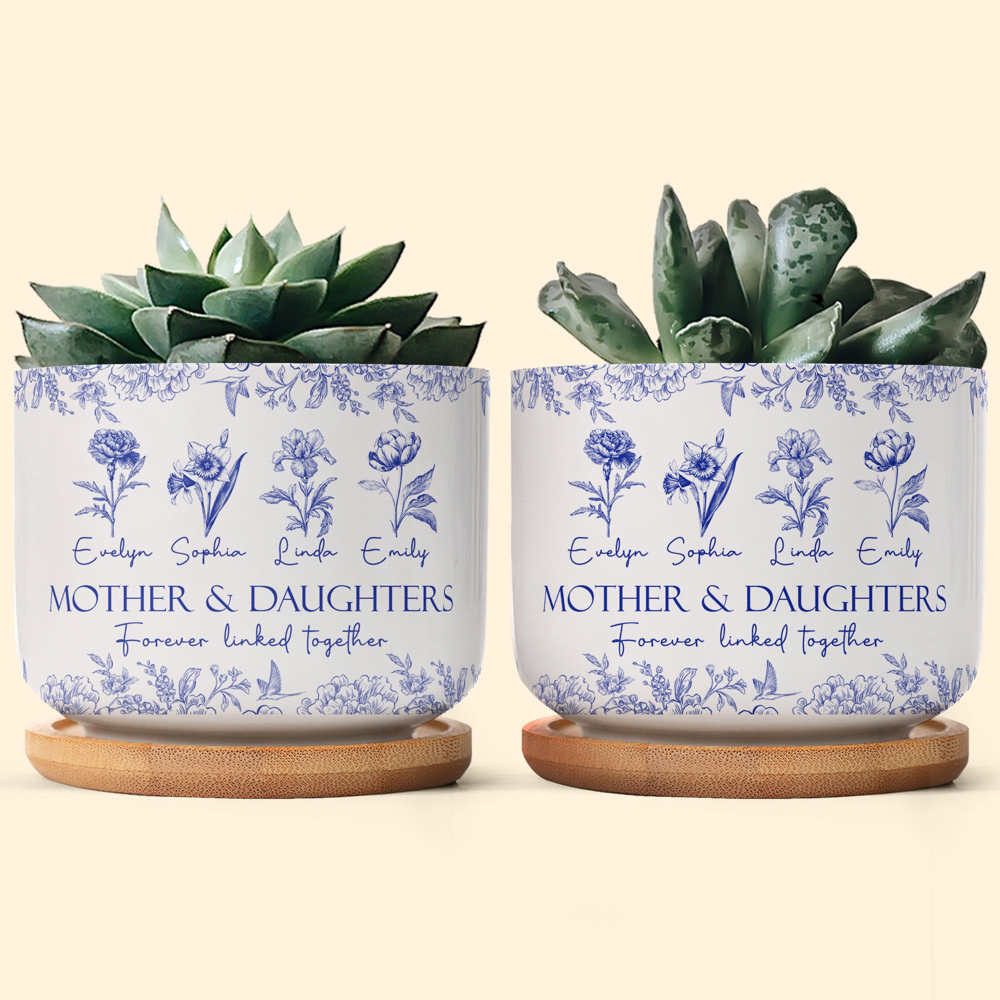 Mother-&-Daughters-Forever-Linked-Together-Birth-Flower-Personalized-Ceramic-Plant-Pot-2