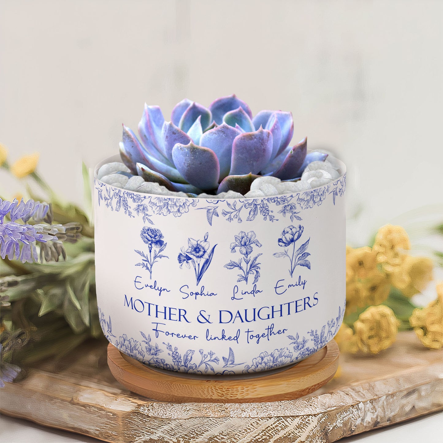 Mother-&-Daughters-Forever-Linked-Together-Birth-Flower-Personalized-Ceramic-Plant-Pot-4
