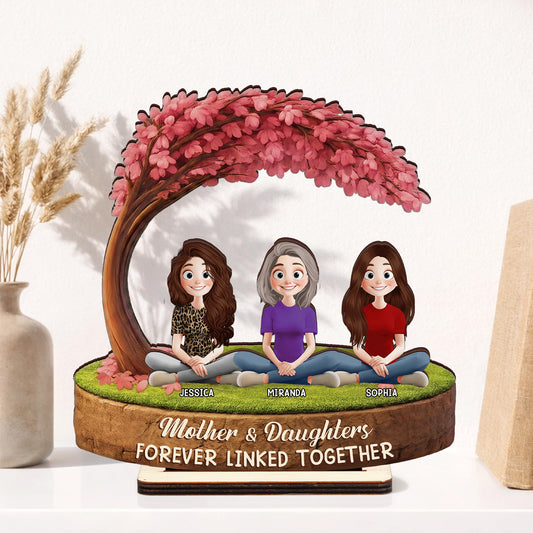 Mother-&-Daughters-Forever-Linked-Together-Mothers-Day-Gift-For-Mom-Personalized-Wooden-Plaque-1