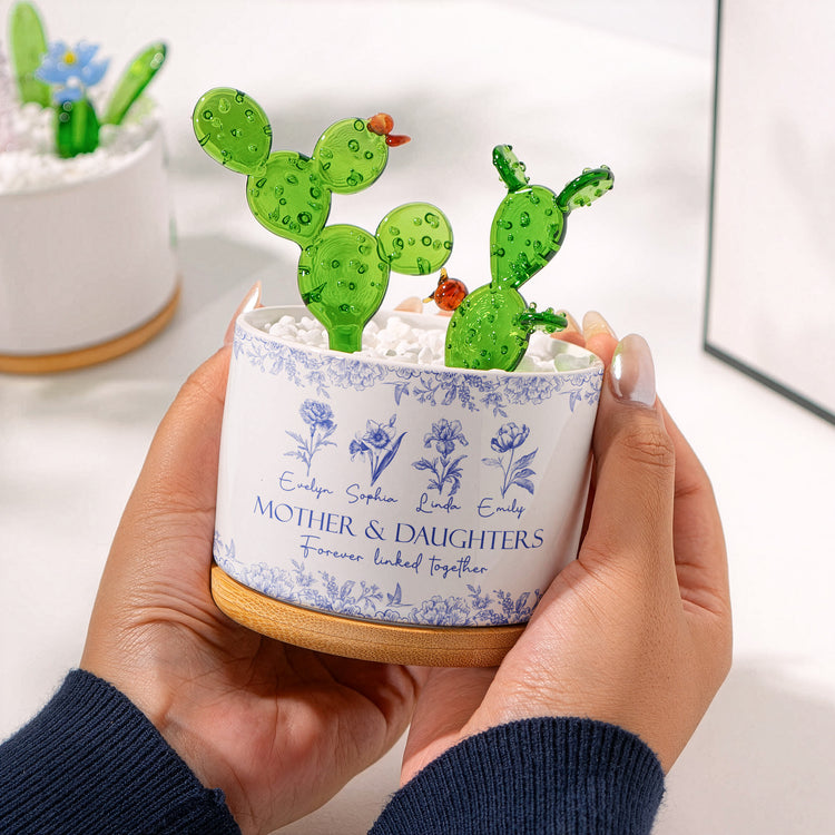 Mother-&-Daughters-Forever-Linked-Together-Personalized-Plant-Pot-With-Glass-Succulents-4