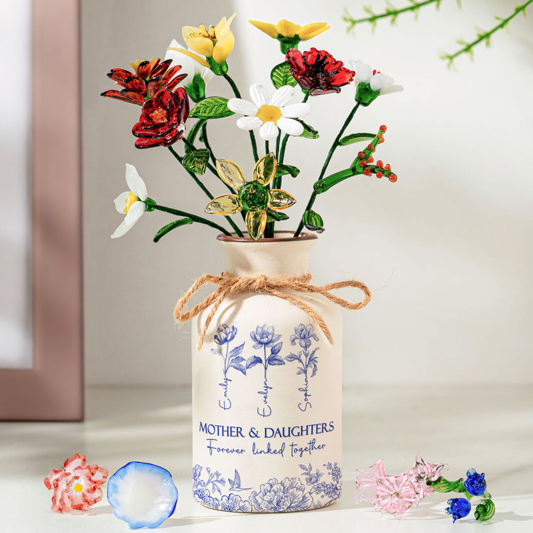 Mother-&-Daughters-Forever-Linked-Together-Personalized-Vase-1