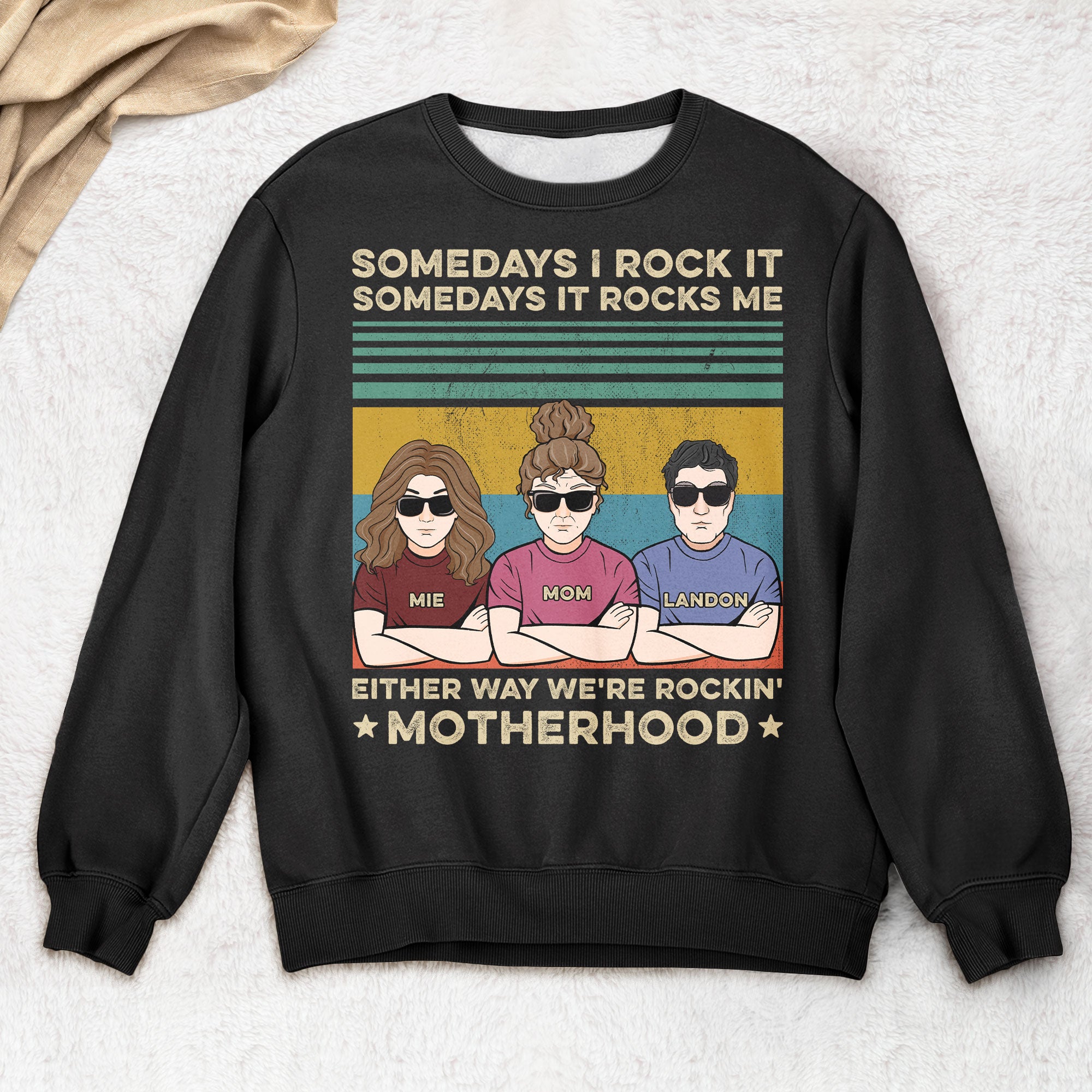 Motherhood Rockin' - Funny Shirt For Mom - Personalized Shirt