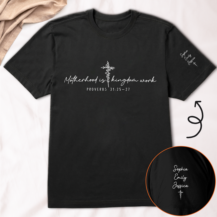 Motherhood_Is_Kingdom_Work_Personalized_Shirt_1
