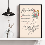 Mothers Hold Children's Hands For Short But Hearts Forever - Personalized Poster