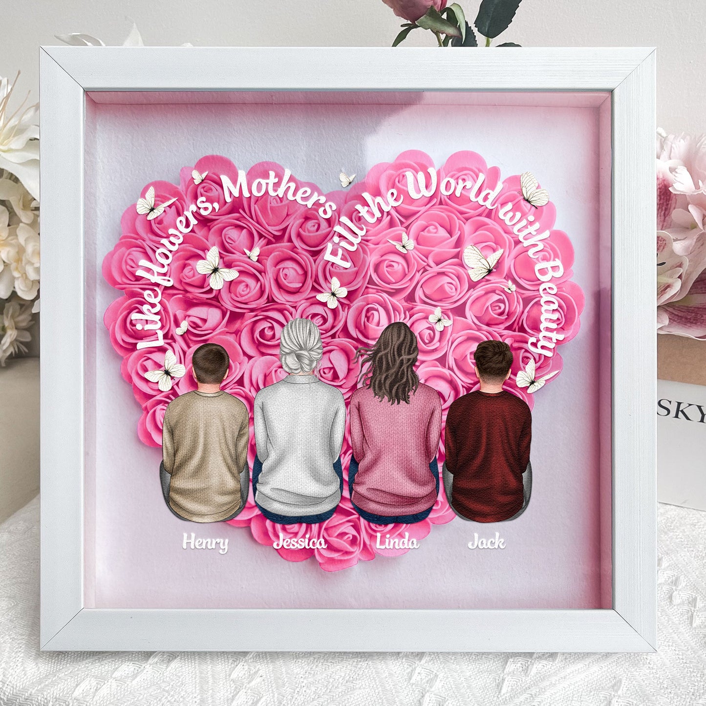 Mothers Like Flowers - Personalized Flower Shadow Box