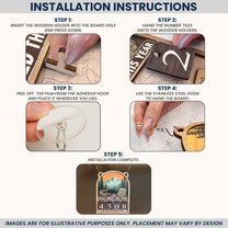 Mountain Hiking Log - Personalized Hiking Miles Tracker Sign