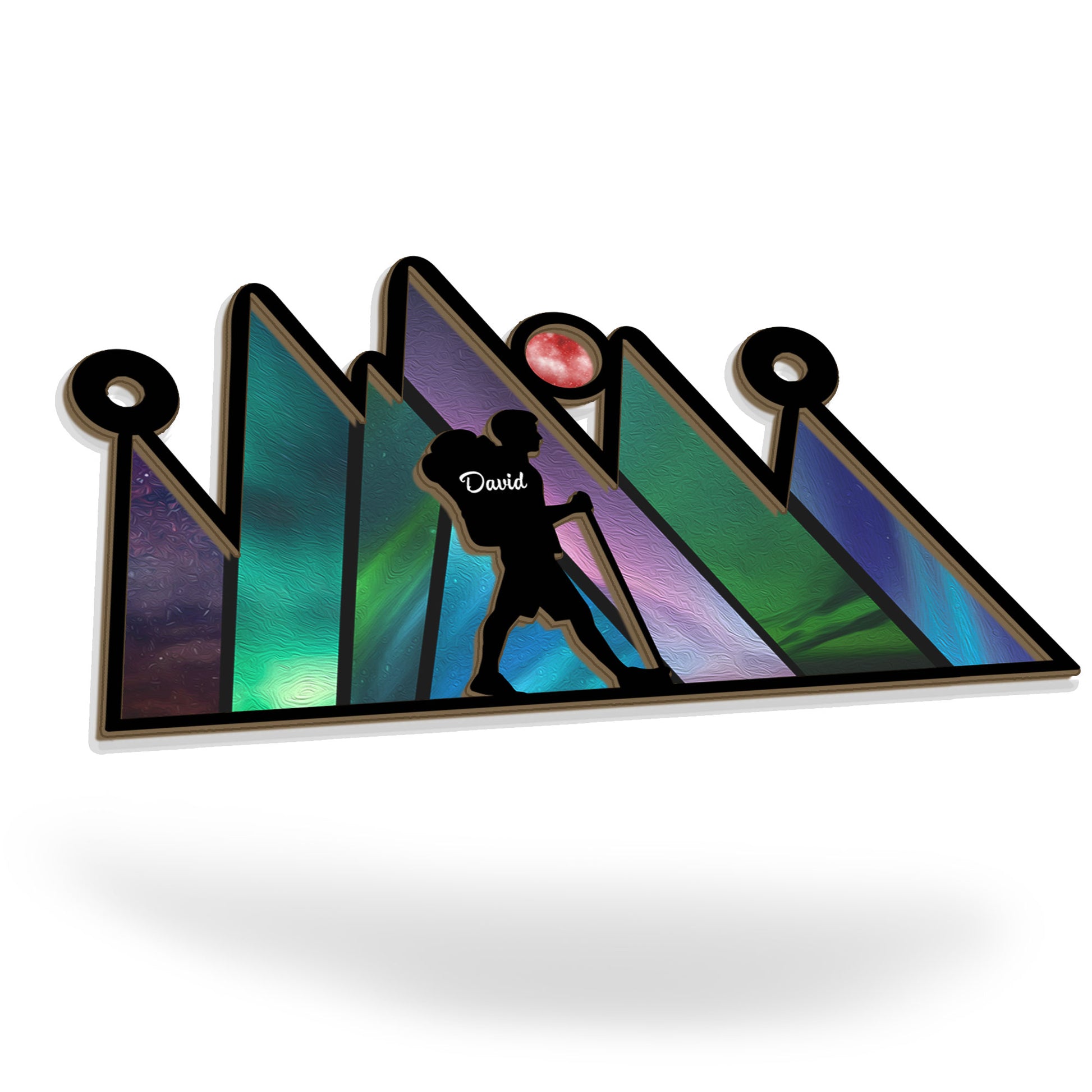 Mountain Hiking - Personalized Window Hanging Suncatcher Ornament