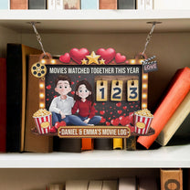 Movies Watched Together This Year - Couples' Movie Log - Personalized Hanging Movie Tracker