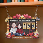 Movies Watched Together This Year - Couples' Movie Log - Personalized Hanging Movie Tracker
