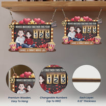 Movies Watched Together This Year - Couples' Movie Log - Personalized Hanging Movie Tracker