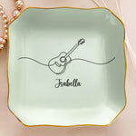 Music Instrument Custom Name Gift For Band Student, Music Teacher - Personalized Jewelry Dish