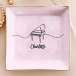 Music Instrument Custom Name Gift For Band Student, Music Teacher - Personalized Jewelry Dish