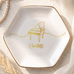 Music Instrument Custom Name Gift For Band Student, Music Teacher - Personalized Jewelry Dish