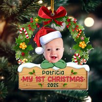 My 1st Christmas - Personalized Babys Photo First Christmas Ornament