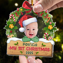 My 1st Christmas - Personalized Babys Photo First Christmas Ornament