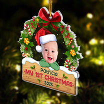 My 1st Christmas - Personalized Babys Photo First Christmas Ornament