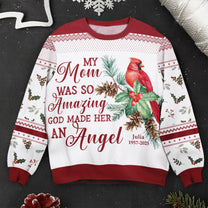 My Angels, Memorial Cardinal - Personalized Ugly Sweater