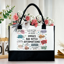 My Bad B*Tch Affirmations Bag - Gifts For Daughter, Friends, Sister, For Me Gift - Personalized Canvas Tote Bag