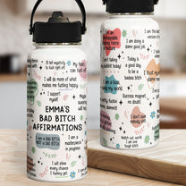 My Bad B*Tch Affirmations - Gifts For Daughter, Friends, Sister, For Me Gift - Personalized Stainless Steel Water Bottle